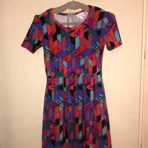 Like new multicolored XS LuLaRoe Amelia dress